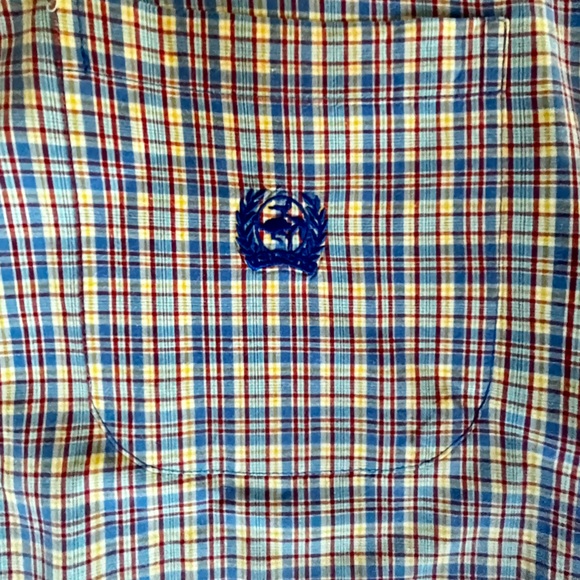 Cinch Vintage Yellow, Blue, & Red Plaid Western Shirt, XL - Picture 6 of 9